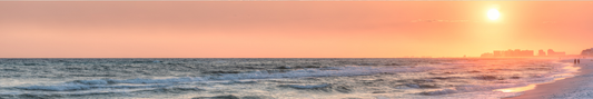 Location Customizable Shelf Sitters - Beach Backgrounds BEACH WAVES ORANGE SKY