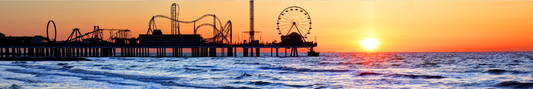 Location Customizable Shelf Sitters - Piers & Boardwalk Backgrounds BOARDWALK WITH FERRIS WHEEL AT SUNSET