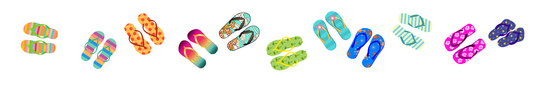 Location Customizable Shelf Sitters - Beach Backgrounds FLIP FLOPS ON WHITE