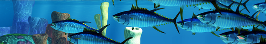 Location Customizable Shelf Sitters - Ocean Backgrounds BLUE FISH