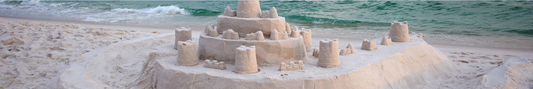 Location Customizable Shelf Sitters - Beach Backgrounds SANDCASTLE