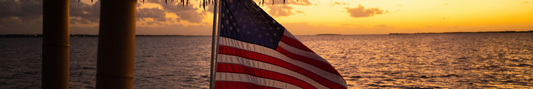 Location Customizable Shelf Sitters - Americana Backgrounds AMERICAN FLAG BY WATER