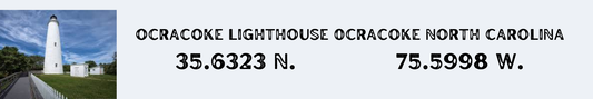 Location Customizable Shelf Sitters - Lighthouse Backgrounds OCRACOKE LIGHTHOUSE
