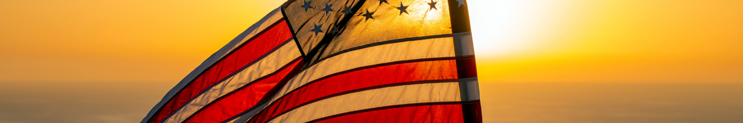 Location Customizable Shelf Sitters - Americana Backgrounds AMERICAN FLAG AT SUNSET