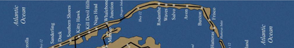 Location Customizable Shelf Sitters - Nautical Backgrounds BLUE OBX MAP