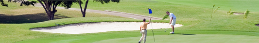 Location Customizable Shelf Sitters - Golf Backgrounds TWO GOLFERS