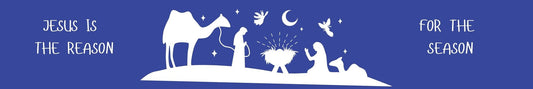 Shelf Sitter - Christmas Theme OPEN NATIVITY BLUE