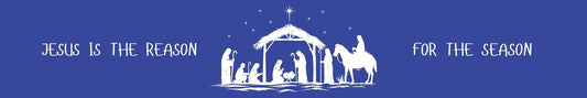 Mini Shelf Sitter - Christmas Theme NATIVITY WITH HORSE BLUE