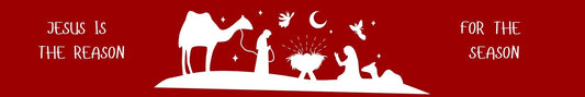 Mini Shelf Sitter - Christmas Theme OPEN NATIVITY RED