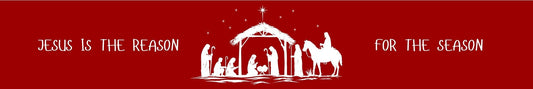 Shelf Sitter - Christmas Theme NATIVITY WITH HORSE RED