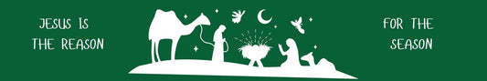 Mini Shelf Sitter - Christmas Theme OPEN NATIVITY GREEN